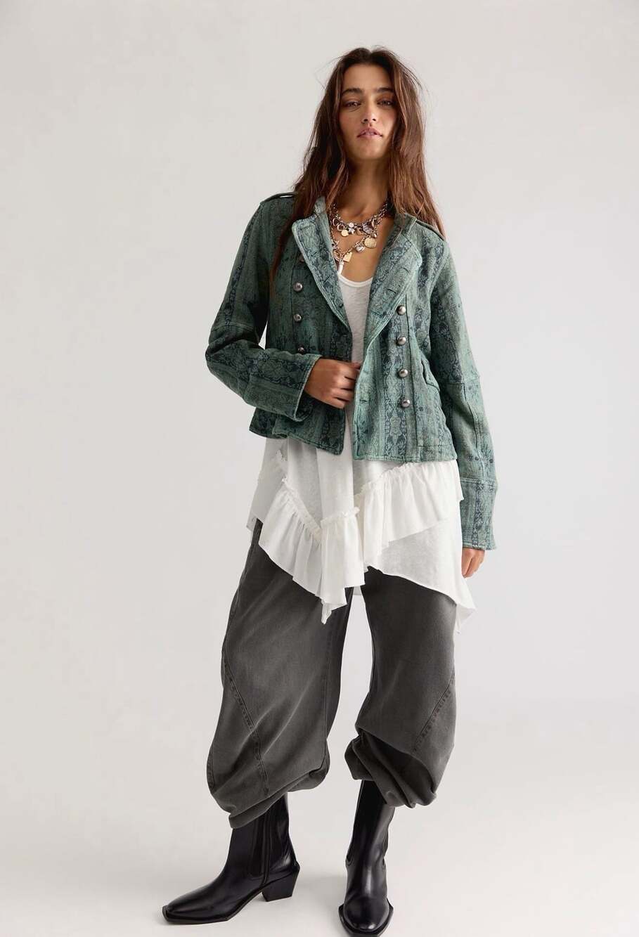Free People Lotty Jacquard Band Jacket Size Small NWT